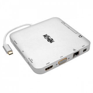 Stacja dokująca USB-C, podwójny wyświetlacz 4K HDMI/mDP, VGA, USB 3.2 Gen 1, koncentrator USB-A/C, GbE, ładowanie PD 60 W U442-D