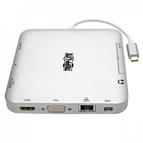 Stacja dokująca USB-C, podwójny wyświetlacz 4K HDMI/mDP, VGA, USB 3.2 Gen 1, koncentrator USB-A/C, GbE, ładowanie PD 60 W U442-D