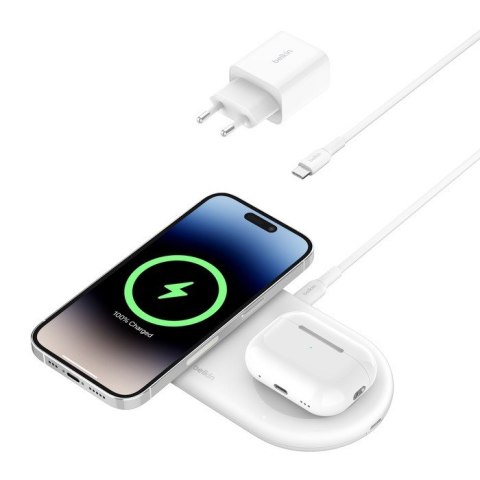 Ładowarka podwójna BoostCharge Pro Qi2 15W biała Ładowarka podwójna BoostCharge Pro Qi2 15W biała