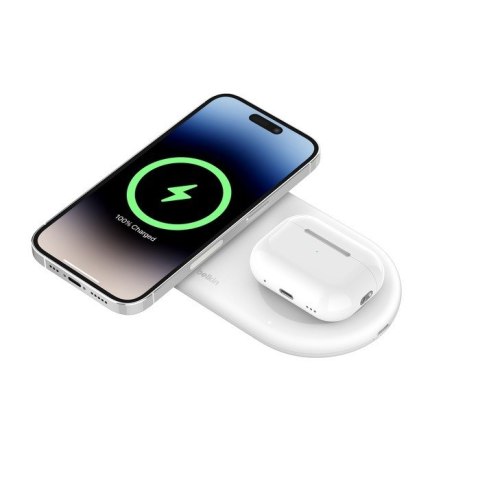 Ładowarka podwójna BoostCharge Pro Qi2 15W biała Ładowarka podwójna BoostCharge Pro Qi2 15W biała