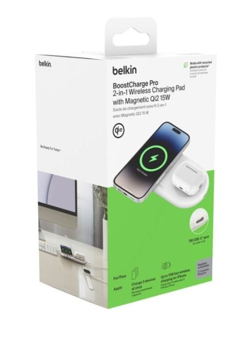 Ładowarka podwójna BoostCharge Pro Qi2 15W biała Ładowarka podwójna BoostCharge Pro Qi2 15W biała