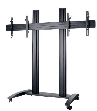 TRV300 Wózek videokonferencyjny do dwóch monitorów jeden obok drugiego 42-55 cali VESA 100×100 - 600×400 120 kg 375-1770 mm