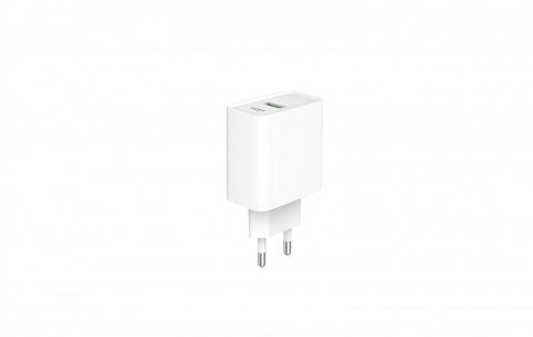 Ładowarka PowerDelivery USB-A USB-C 20W Biała