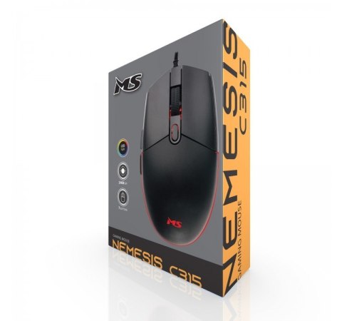 Mysz gamingowa przewodowa Nemesis C315 2400 DPI programowalne przyciski czarna