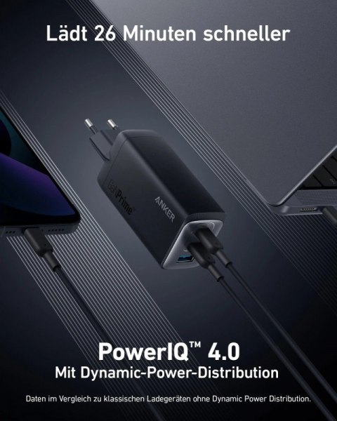 Ładowarka GaN 737 III 2xUSB-C 100 W USB-A 22.5W czarna Ładowarka GaN 737 III 2xUSB-C 100 W USB-A 22.5W czarna