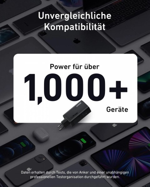 Ładowarka GaN 737 III 2xUSB-C 100 W USB-A 22.5W czarna Ładowarka GaN 737 III 2xUSB-C 100 W USB-A 22.5W czarna