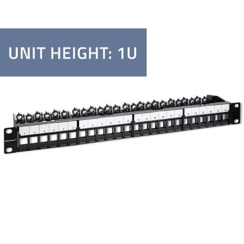 Patch panel do szaf RACK 19" | 24 porty | 1U | UTP | Czarny Patch panel do szaf RACK 19" | 24 porty | 1U | UTP | Czarny