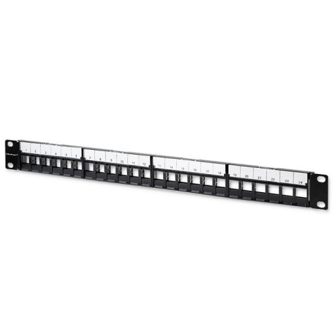 Patch panel do szaf RACK 19" | 24 porty | 1U | UTP | Czarny Patch panel do szaf RACK 19" | 24 porty | 1U | UTP | Czarny