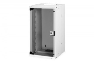 Szafa sieciowa wisząca 10 cali 12U, SOHO PRO 595 x 315 x 300 mm, nośność 60kg, drzwi szyba, niezłożona, Szara