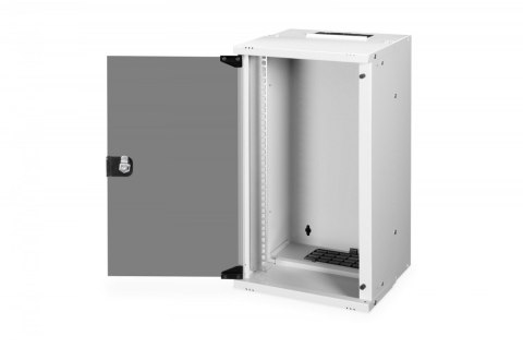 Szafa sieciowa wisząca 10 cali 12U, SOHO PRO 595 x 315 x 300 mm, nośność 60kg, drzwi szyba, niezłożona, Szara