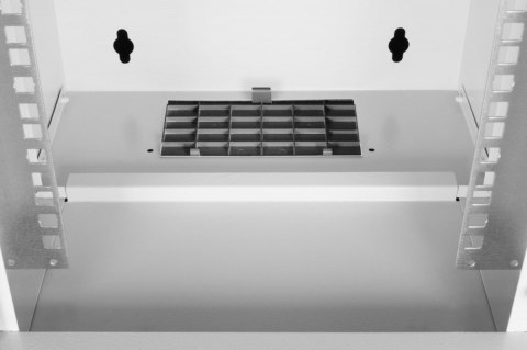 Szafa sieciowa wisząca 10 cali 12U, SOHO PRO 595 x 315 x 300 mm, nośność 60kg, drzwi szyba, niezłożona, Szara