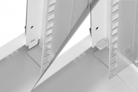 Szafa sieciowa wisząca 10 cali 12U, SOHO PRO 595 x 315 x 300 mm, nośność 60kg, drzwi szyba, niezłożona, Szara