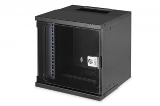 Szafa sieciowa wisząca 10 cali 6U, SOHO PRO 324 x 316 x 298 mm, nośność 60kg, drzwi szyba, niezłożona, Czarna