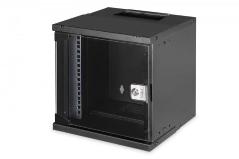Szafa sieciowa wisząca 10 cali 6U, SOHO PRO 324 x 316 x 298 mm, nośność 60kg, drzwi szyba, niezłożona, Czarna