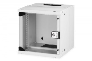 Szafa sieciowa wisząca 10 cali 6U, SOHO PRO 324 x 316 x 298 mm, nośność 60kg, drzwi szyba, niezłożona, Szara