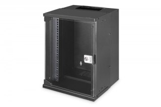 Szafa sieciowa wisząca 10 cali 9U, SOHO PRO 457 x 316 x 298 mm, nośność 60kg, drzwi szyba, niezłożona, Czarna