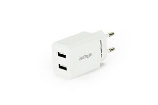 Ładowarka 2 portowa USB 2.1A biała
