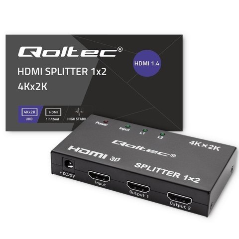 Aktywny rozdzielacz Splitter 2 x HDMI 4K x 2K | 3.4Gb/s Aktywny rozdzielacz Splitter 2 x HDMI 4K x 2K | 3.4Gb/s