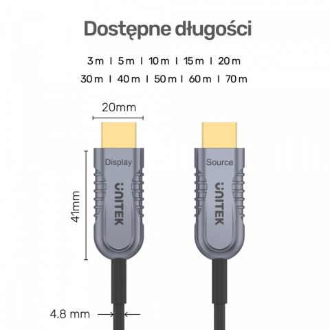 Kabel Optyczny HDMI 2.1 AOC 5m 4K60Hz C11027DGY