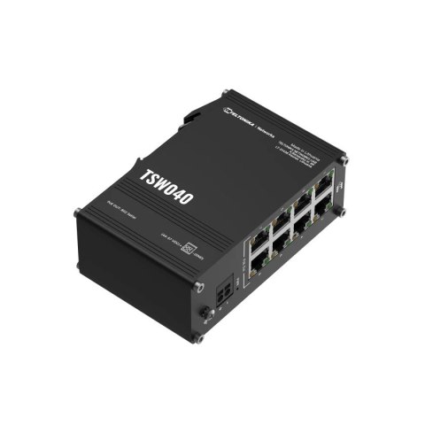 Przełącznik niezarządzalny Industrial switch TSW040 8xPoE+, 8x10/100 Eth, DIN Przełącznik niezarządzalny Industrial switch TSW040 8xPoE+, 8x10/100 Eth, DIN