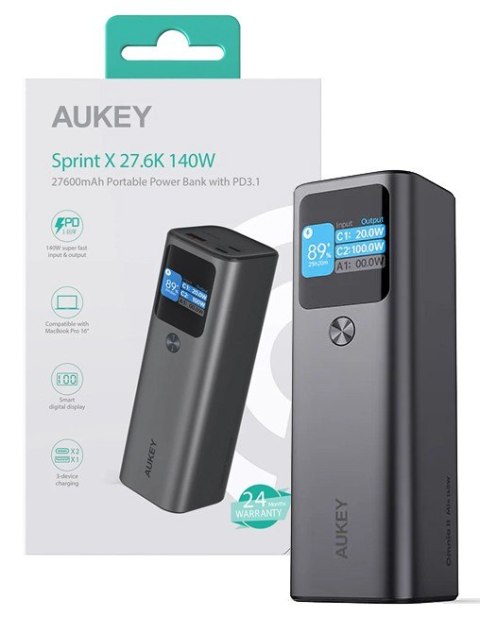 PB-Y45 Sprint X Power Bank 27600 mAh 140W 3xUSB PD 3.1 PPS 28V Smart Digital Display PB-Y45 Sprint X Power Bank 27600 mAh 140W 3xUSB PD 3.1 PPS 28V Smart Digital Display