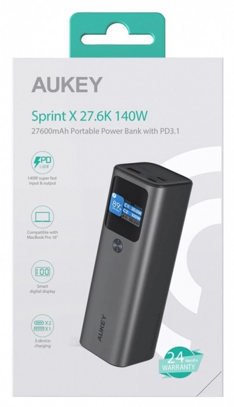 PB-Y45 Sprint X Power Bank 27600 mAh 140W 3xUSB PD 3.1 PPS 28V Smart Digital Display PB-Y45 Sprint X Power Bank 27600 mAh 140W 3xUSB PD 3.1 PPS 28V Smart Digital Display