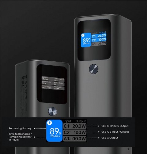 PB-Y45 Sprint X Power Bank 27600 mAh 140W 3xUSB PD 3.1 PPS 28V Smart Digital Display PB-Y45 Sprint X Power Bank 27600 mAh 140W 3xUSB PD 3.1 PPS 28V Smart Digital Display
