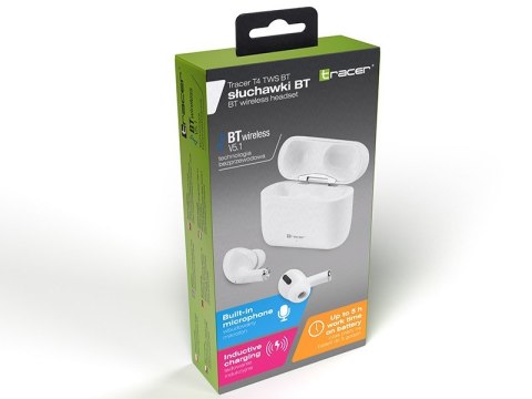 Słuchawki T4 TWS Bluetooth białe Słuchawki T4 TWS Bluetooth białe