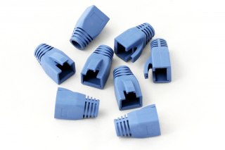 Osłonka na wtyk RJ45, na kable o średnicy do 7,5mm, opakowanie 100 szt. Niebieska