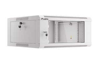 Szafa instalacyjna rack wisząca 19 cali 4U 600 szara drzwi szkalne (złożona)