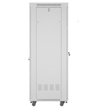 Szafa stojąca rack 19'' 42U 600x800 szara drzwi szklane flack pack