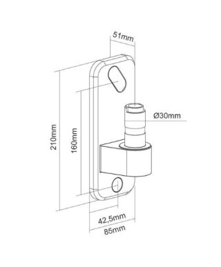 AWL75-450BL ADAPTER ŚCIENNY DO UCHWYTÓW