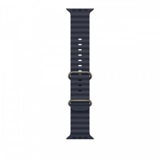 Pasek Ocean w kolorze granatu do koperty 49 mm - elementy z tytanu w kolorze naturalnym