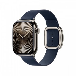 Pasek w kolorze głębinowego błękitu z klamrą nowoczesną do koperty 42 mm - rozmiar S