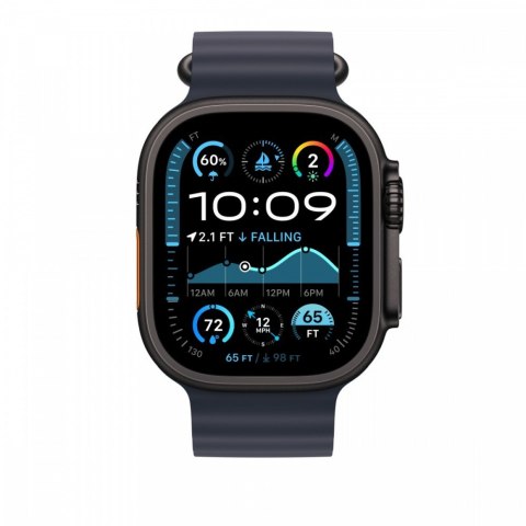 Przedłużka do paska Ocean w kolorze granatu do koperty 49 mm - elementy z tytanu w kolorze czarnym