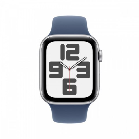 Watch SE GPS + Cellular, koperta 44 mm z aluminium w kolorze srebrnym z paskiem sportowym w kolorze denim - rozmiar M/L