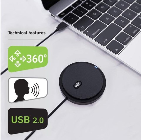 Mikrofon konferencyjny dookólny USB 2.0 z wyciszeniem Mikrofon konferencyjny dookólny USB 2.0 z wyciszeniem