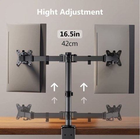 Uchwyt biurkowy na dwa monitory 13-32 cali 8kg Uchwyt biurkowy na dwa monitory 13-32 cali 8kg