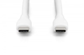 Kabel połączeniowy silikonowy USB-C - USB-C, USB 2.0 60W, 0,5m Biały