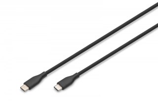 Kabel połączeniowy silikonowy USB-C - USB-C, USB 2.0 60W, 0,5m Czarny