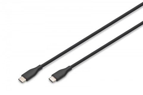 Kabel połączeniowy silikonowy USB-C - USB-C, USB 2.0 60W, 0,5m Czarny Kabel połączeniowy silikonowy USB-C - USB-C, USB 2.0 60W, 0,5m Czarny