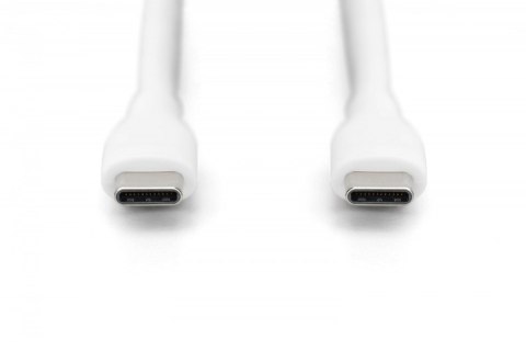 Kabel połączeniowy silikonowy USB-C - USB-C, USB 2.0 60W, 1m Biały