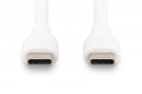 Kabel połączeniowy silikonowy USB-C - USB-C, USB 2.0 60W, 2m Biały