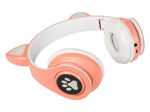 Słuchawki bezprzewodowe Bluetooth 5.0 LED dla dzieci różowe uszy Słuchawki bezprzewodowe Bluetooth 5.0 LED dla dzieci różowe uszy