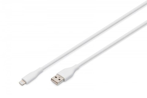 Kabel połączeniowy silikonowy USB-A - Lightning, USB 2.0 12W, certyfikat MFI, 0,5m Biały