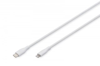 Kabel połączeniowy silikonowy USB-C - Lightning, USB 2.0 60W, certyfikat MFI, 1m Biały