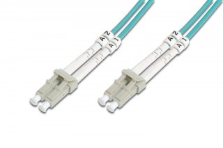 Patch cord światłowodowy FO LC-LC MM 50/125 OM3 duplex LSOH 15m Turkusowy