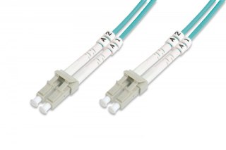 Patch cord światłowodowy FO LC-LC MM 50/125 OM3 duplex LSOH 20m Turkusowy