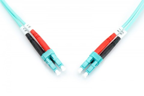 Patch cord światłowodowy FO LC-LC MM 50/125 OM3 duplex LSOH 7m Turkusowy Patch cord światłowodowy FO LC-LC MM 50/125 OM3 duplex LSOH 7m Turkusowy