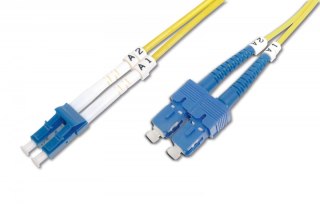 Patch cord światłowodowy FO LC-SC SM 9/125 OS2 duplex LSOH 10m Żółty